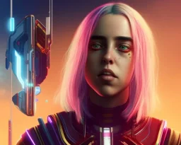 Billie Eilish, in stockings, cyberpunk2077