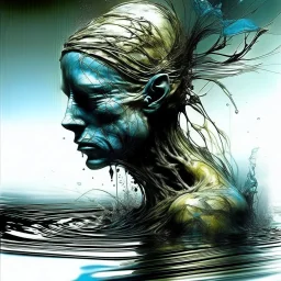 Fear death by water by Tokujin Yoshioka, Alice Pasquini, Costa Dvorezky, Ronald Balfour, Nathan Wirth, Francesca Woodman, Andy Warhol, Claude Cahun, Paolo Roversi, surreal hallucinatory, sharp focus, intricately detailed"