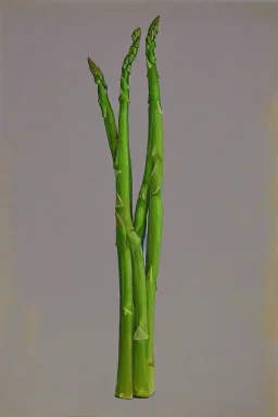 Full body portrait, painting, medium shot lady volumetric asparagus