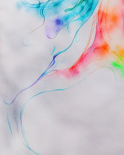 Abstract watercolour paper with sketchy pencil outlines