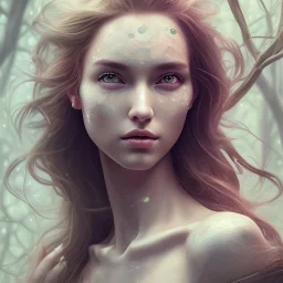 woman's face with painting of open window and forest view covering entire face, 8k resolution, high-quality, fine-detail, intricate, digital art, detailed matte, volumetric lighting, illustration, octane render,