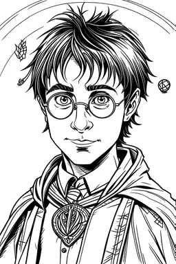 harry potter,simple,colouring page