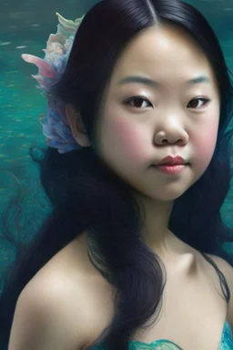 asian girl dressed like a mermaid