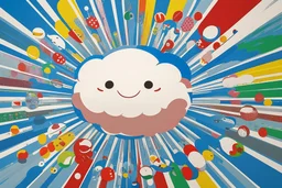 round pop art cloud by Takashi Murakami