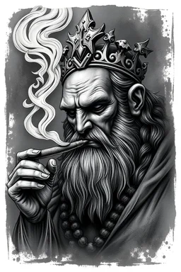 realism the god of boobs smoking cigar black smudged border
