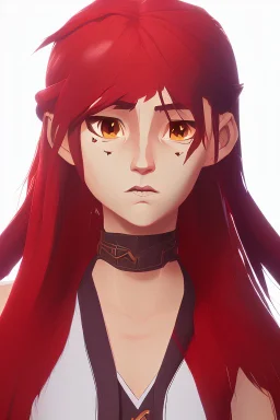 Teenaged Female Red haired kitsune paladin