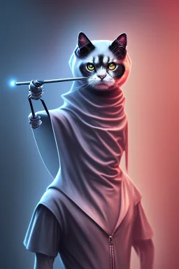 grim reaper cat, 4k, trending art, weird perspective, mirrors, reflection, water, smoke, realism, spray paint, chalk, fine pencil