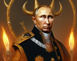 president Putin angry satan with horns