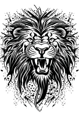 roaring electric lion ink logo, white background