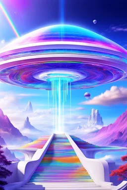 Ufos rainbow, futuriste ultra moderne,stairway to heaven,crystal very beautiful city