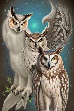 owl and wolf