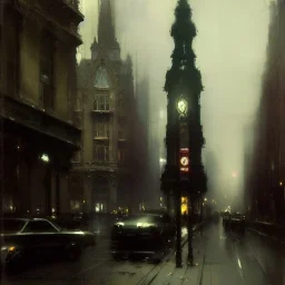 Piccadilly ,Neogothic architecture,by Jeremy mann, point perspective,intricate detail, Jean Baptiste Monge