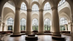 Beautiful unique building interior circular architecture majestic, symmetry, balance, chiaroscuro,