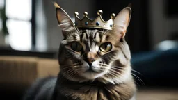 un gato con corona