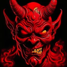 remove red ashes around the devil face