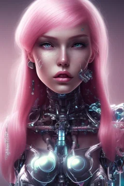 cyborg, pink hair,seven