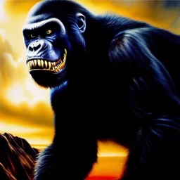 Ultra detailed fullbody Portrait in oil on canvas of King Kong merges with Venom ,intense stare,extremely detailed digital painting, extremely detailed face,crystal clear Big eyes, mystical colors ,perfectly centered image, perfect composition, rim light, beautiful lighting,masterpiece,8k, stunning scene, raytracing, anatomically correct, in the style of robert e howard and Ken Kelley and Ohrai Noriyoshi and Simon Bisley and tomzj1