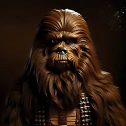 portrait of chewbacca, 80's portrait studio style photo, realistic