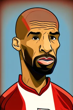 Thierry Henry French soccer player ,cartoon 2d