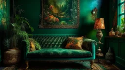 minimal soft studio light photography, Highly intricate and ornate maximalist art piece, overflowing with vibrant colors, patterns, and textures, Smart lighting, sophisticated muted-green color scheme, high detail, solid bold color background