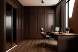 Manager's office with brown walls