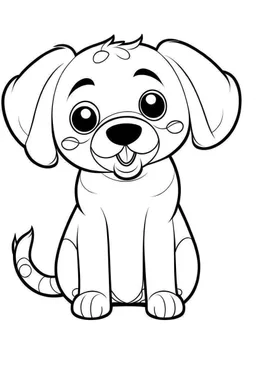 coloring page for kids, DOG, cartoon style, thick outline, low details, no shading, no color