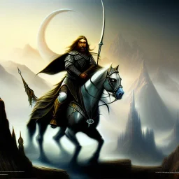 Epic Drawing of Gondor Riders LOTR Frank Frazetta style 4k