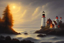 scenery lighthouse by night