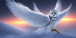 snow winged OWL lightning