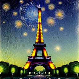 tour eiffel by van gogh