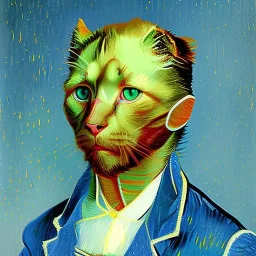 Portrait of a cat by Van Gogh