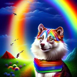 Animals go over the rainbow bridge after death