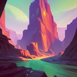 stylized,canyon,scifi,dungeons map,futuristic,roboquest