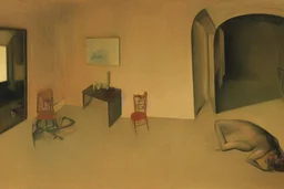 a chimera in a liminal room depicted by balthus