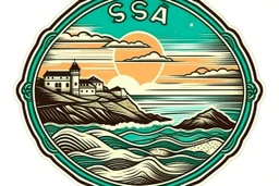 retro sticker of seasise