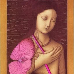 pink lotos mono botan, Leonardo da Vinci