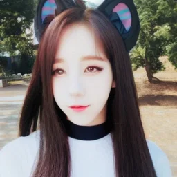 jisoo com orelhas de gato
