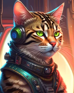 a Tabby Cat in Apex Legends style, highly detailed, digital painting, artstation, concept art, smooth, sharp focus, illustration, art by artgerm and greg rutkowski and alphonse mucha