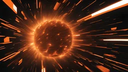 An image showing a burst of glowing orange on black surface, in the style of sci - fi, atmospheric. created by generative AI technology.