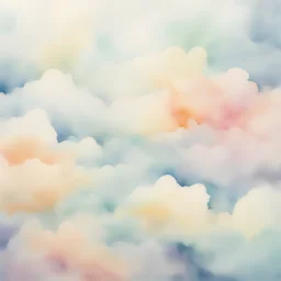 create a watercolor image, colorful clouds, soft light, close up, surface, details