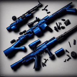 Modern rifle, blueprint, hyper realistic, photography, rays, amazing lighting