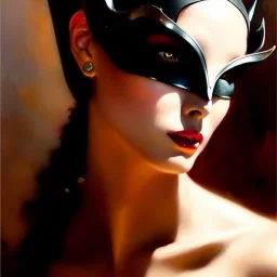 portrait beautiful face CatWoman,busty,ancient metal armor balanciaga fashion clothe painting by gaston bussiere, greg rutkowski, yoji shinkawa, yoshitaka amano, tsutomu nihei, donato giancola, tim hildebrandt, oil on canvas, cinematic composition, extreme detail,fit full head inside picture,16k