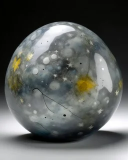 A gray celestial galaxy designed in Ica stones painted by Paul Cézanne