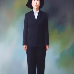 Full body portrait, painting, medium shot lady Yamikawa