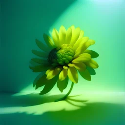 A psychedelic hyperrealistic, playful and abstract medium format photo of a flower shadow with a light background with deep and subtle gradients of light green, blue and yellow. The grainy texture and out of focus look of the image evoke a sense of nostalgia and intrigue.