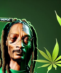 Snoop Dogg, weed smoke, dollars, jungle background, hyper realistic