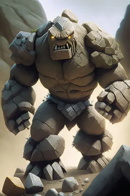 a realistic rock golem