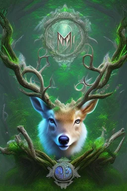 dream deer god druid deep forest green mystic