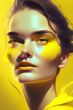 beautifull NFTs with yellow background, digital art, realistic
