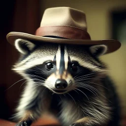 raccoon with a fedora